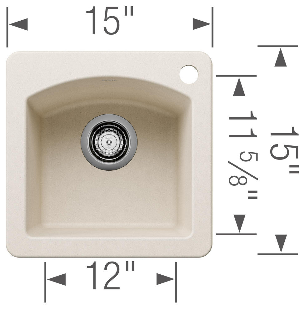 Blanco 440205 Diamond 15" Drop-In or Undermount Single Basin - Soft White