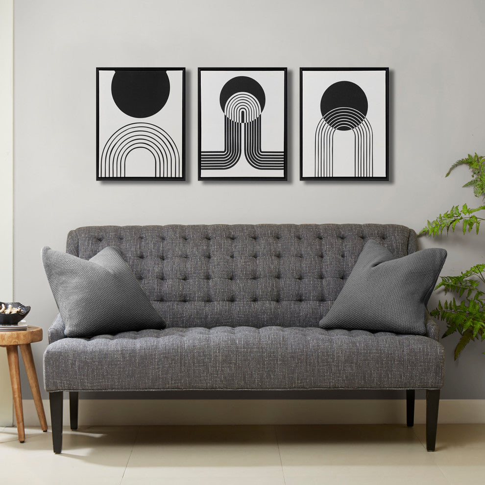 Urban Habitat Cosmic Curl Contemporary 3-Piece Canvas Wall Art With Black Frames