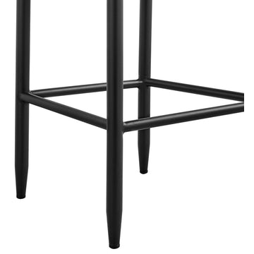 Felicia Patio Stool, Metal With Gray Rope and Cushions, Black, Counter Height