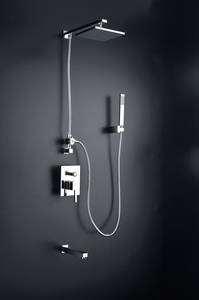 ANZZI Byne 1-Handle 1-Spray Tub and Shower Faucet With Sprayer Wand, Polished Ch