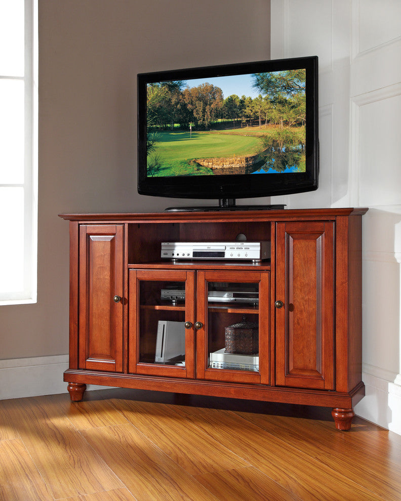 Cambridge 48" Corner TV Stand, Classic Cherry Finish