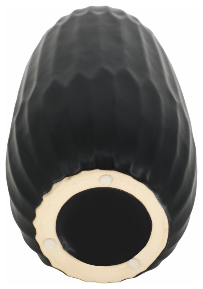 Ceramic 16" Vase, Black