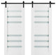 Double Barn Door 48 x 84 Frosted Glass, Quadro 4266 White, 13FT
