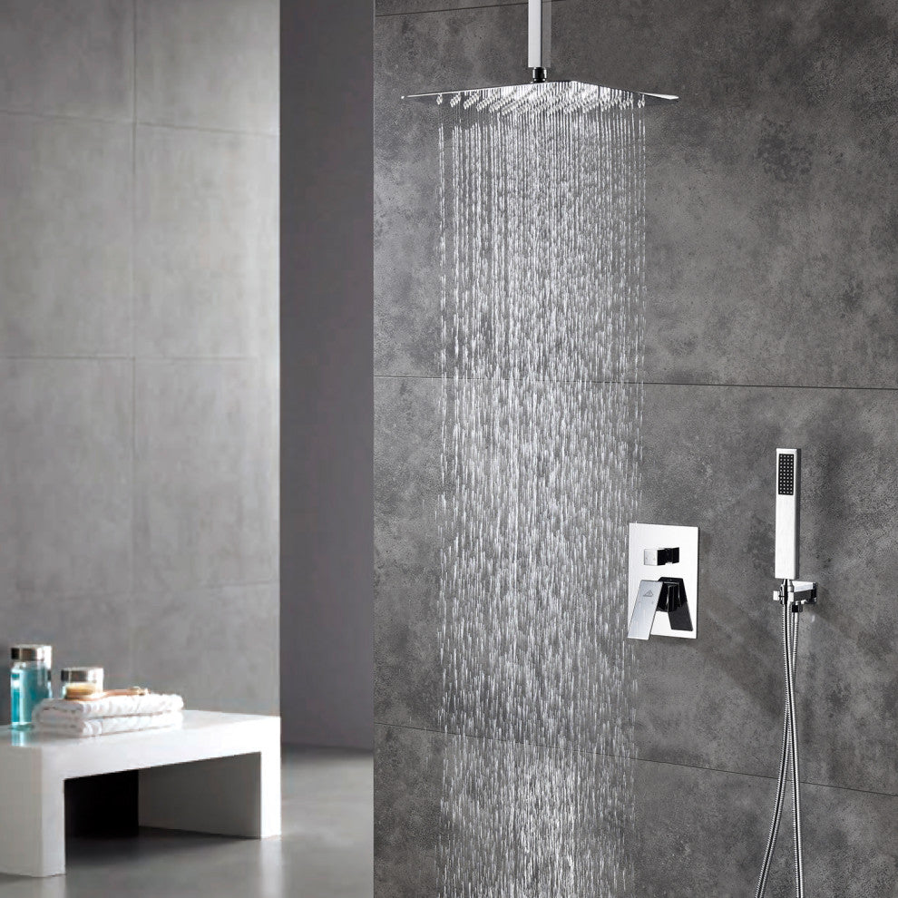 CASAINC 10" Wall Mounted  Rain Shower System with Bathtub Spout, Chrome