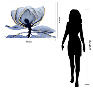 "Golden Midnight 1"Frameless Free Floating Panel Graphic Wall Art, 32"x48"