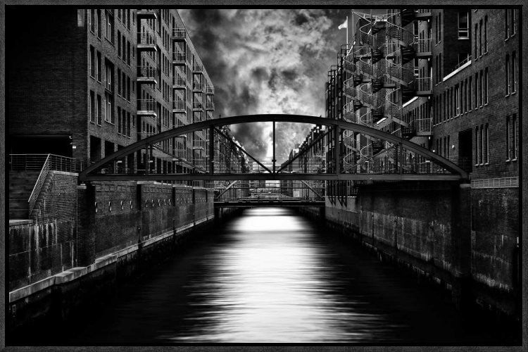 "The Other Side Of Hamburg" Framed Canvas Giclee by Stefan Eisele, 23x15"