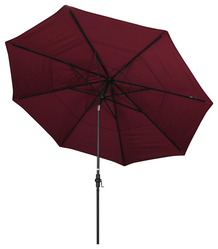 11' Aluminum Umbrella Collar Tilt Matted Black, Burgundy