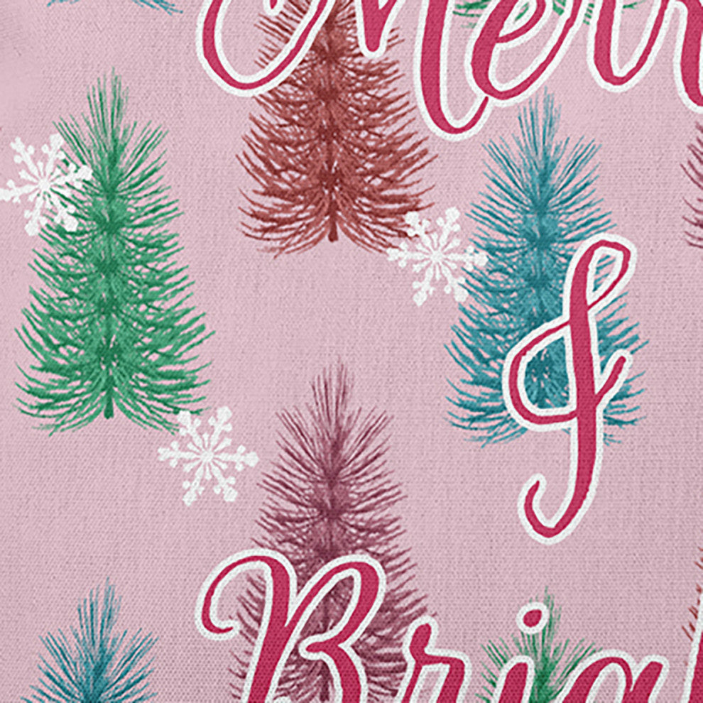 Merry and Bright Accent Pillow, Light Pink, 16"x16"