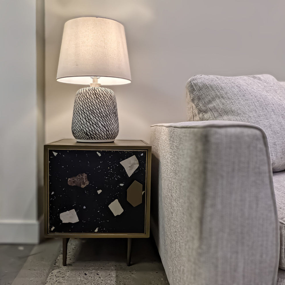 Skye Swirl Lamp, Off White