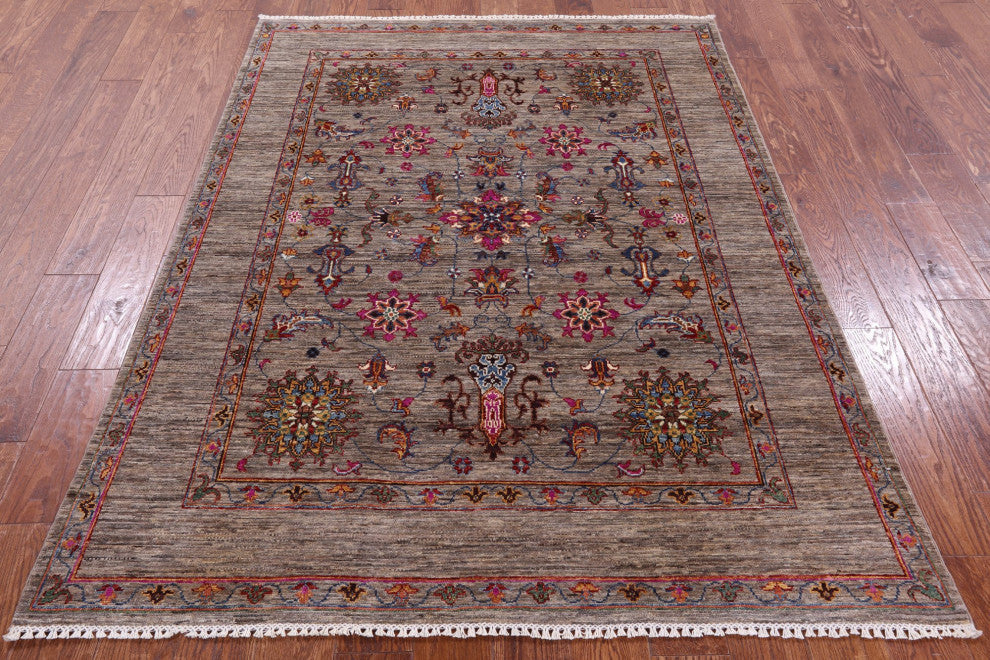 Persian Tabriz Handmade Rug 5' 0" X 6' 7" - Q12184