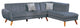 Benzara BM286294 2 Piece L Shape Sectional Sofa, Chaise, Tufted Velvet, Gray