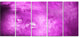 Bright Purple Sky with Stars, Abstract Canvas Art Print, 60"x28", 5 Panels