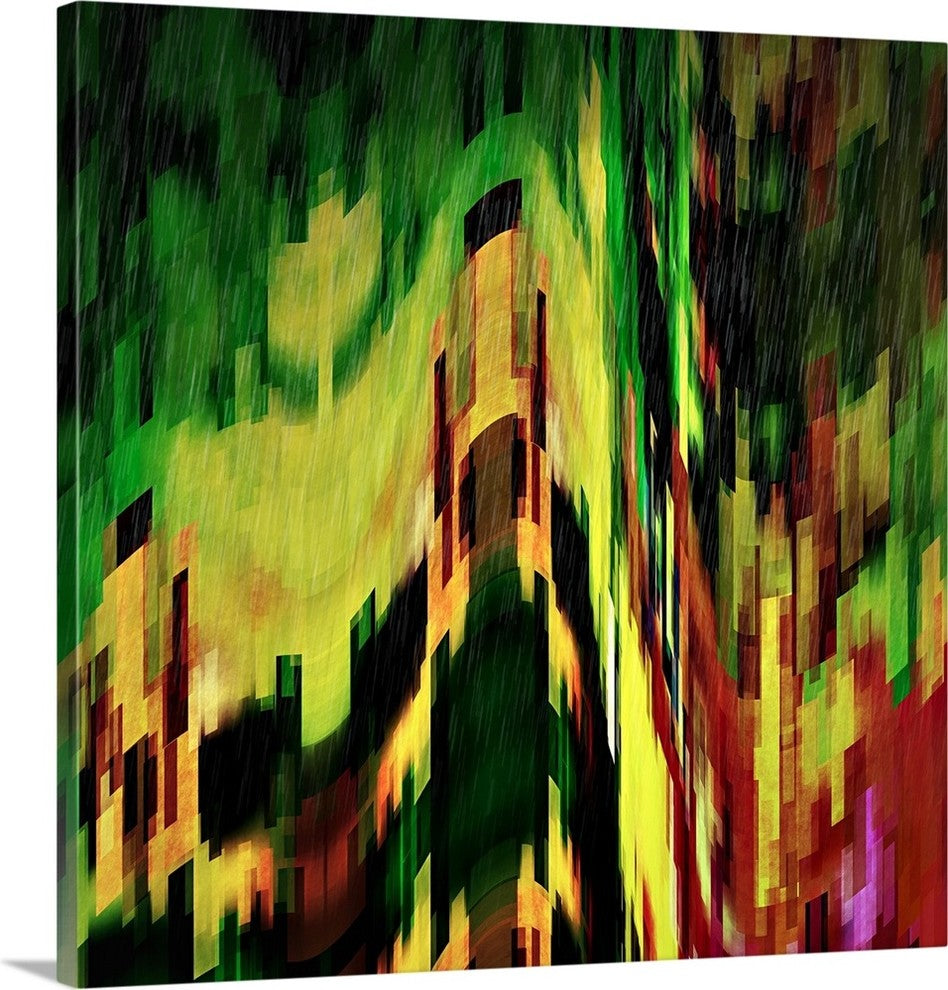 "Spring Rain II" Wrapped Canvas Art Print, 35"x35"x1.5"