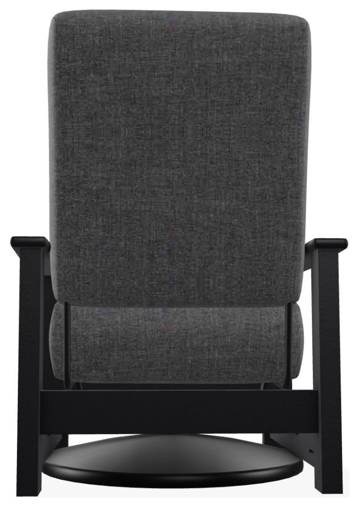 Leeward Deep Seat Outdoor Hidden Swivel Rocker, Slate/Black