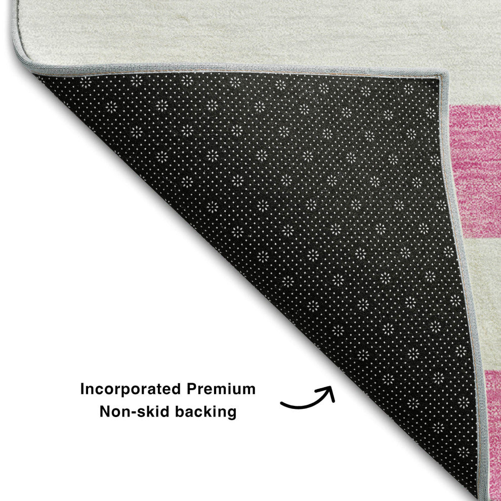 Premium Machine Washable Mayfield AMF528 Pink 8' x 8' Round Rug