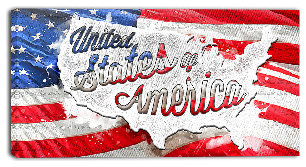 "Abstract US Flag" Canvas Painting