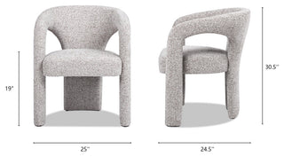 Sydney 25" Fully Upholstered Dining Chair, Greige Beige Chenille
