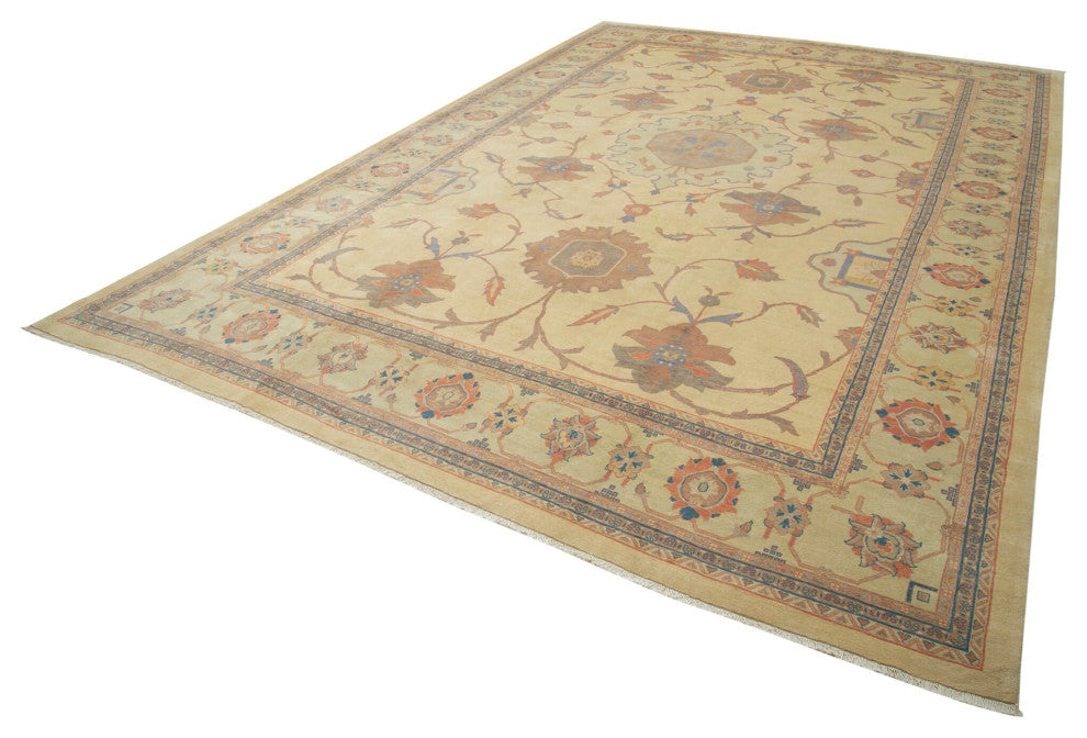 Rug N Carpet - Handmade Oriental 13' 3" x 19' 7" Oversize Oushak Area Rug