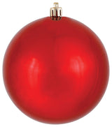 Vickerman N591503DSV 6" Red Shiny Ball Ornament, 4 per Bag