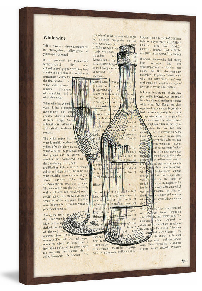 "White Wine History" Framed Painting Print, 12"x18"