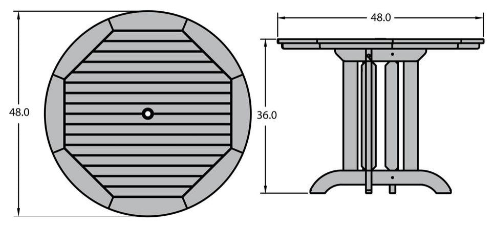 Round Counter-Height Dining Table, 48'', Federal Blue