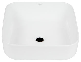ELANTI EC1802 Porcelain Square Vessel Sink, White