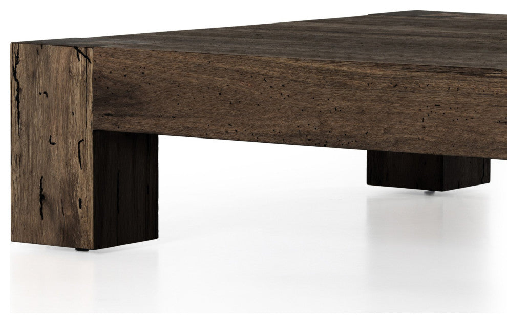 Abaso Coffee Table Ebony Rustic Wormwood Oak