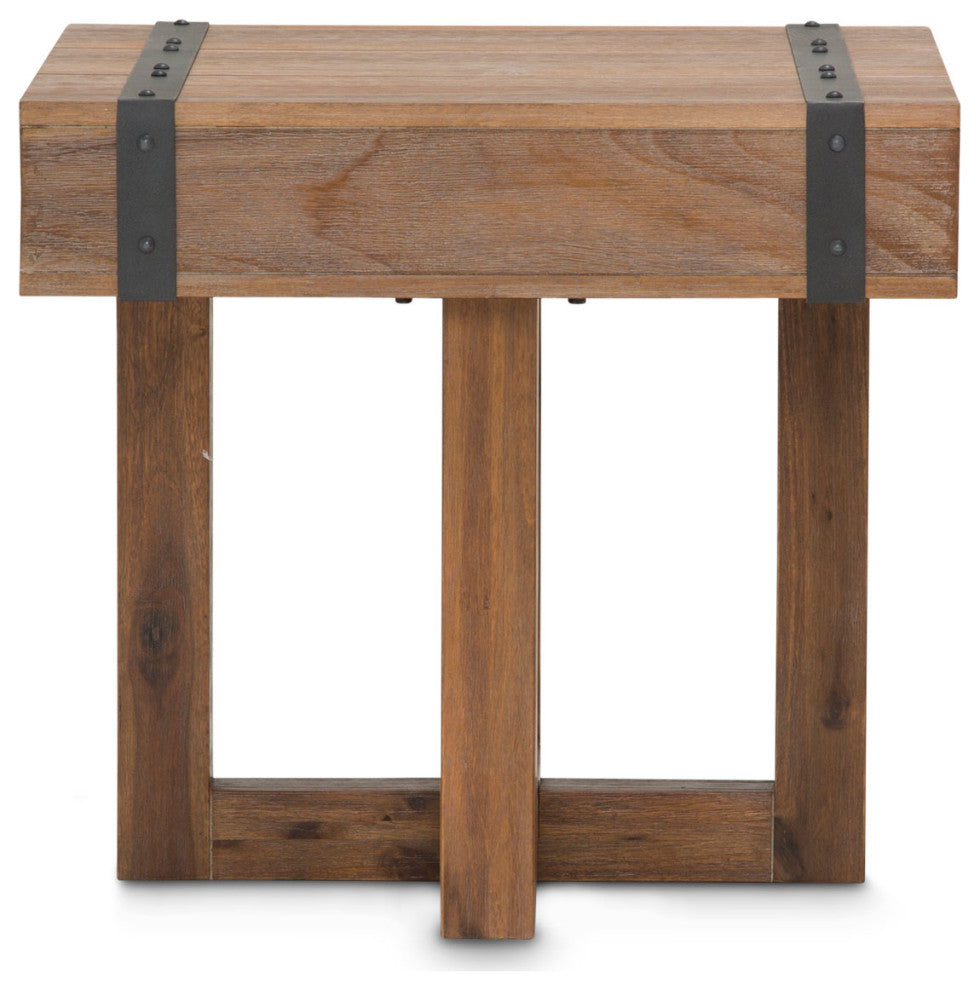 Brooklyn Walk Wood End Table, Burnt Umber