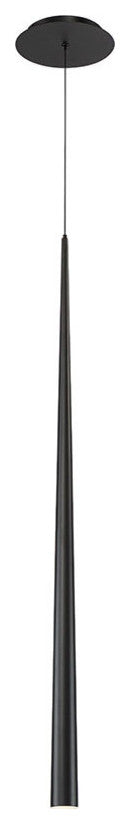 Cascade 37" LED Single-Light Etched Glass Pendant 3500K, Black