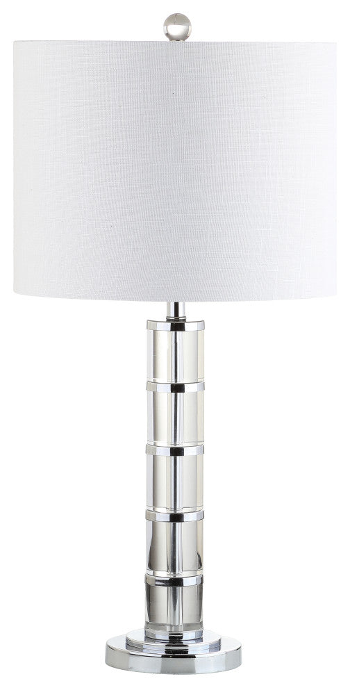 Hailey 26" Crystal Table Lamp, Clear and Chrome