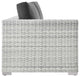 Lounge Loveseat Sofa, Rattan, Wicker, Gray, Modern, Outdoor Patio Bistro