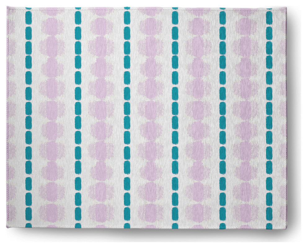 Watercolor Stripe Spring Chenille Rug, Purple-Blue, 8'x10'