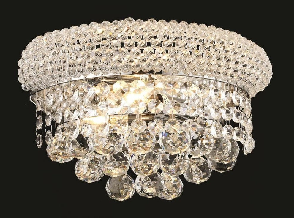 Elegant Primo Wall Sconce, Chrome Finish With Royal Cut Crystal