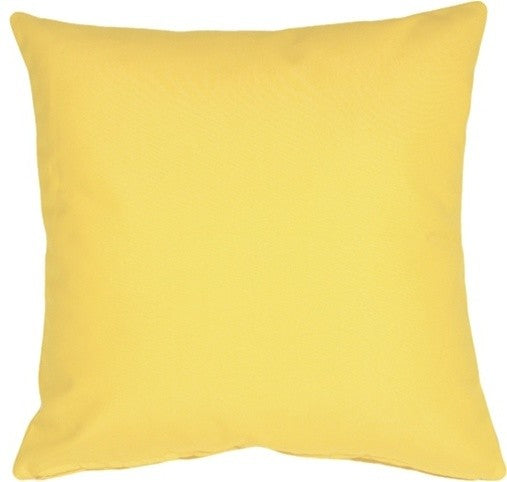 Pillow Decor - Sunbrella Solid Color Outdoor Pillow, Buttercup Yellow, 20" X 20"