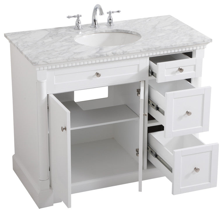 Home Living 42" Single Bathroom Vanity, White