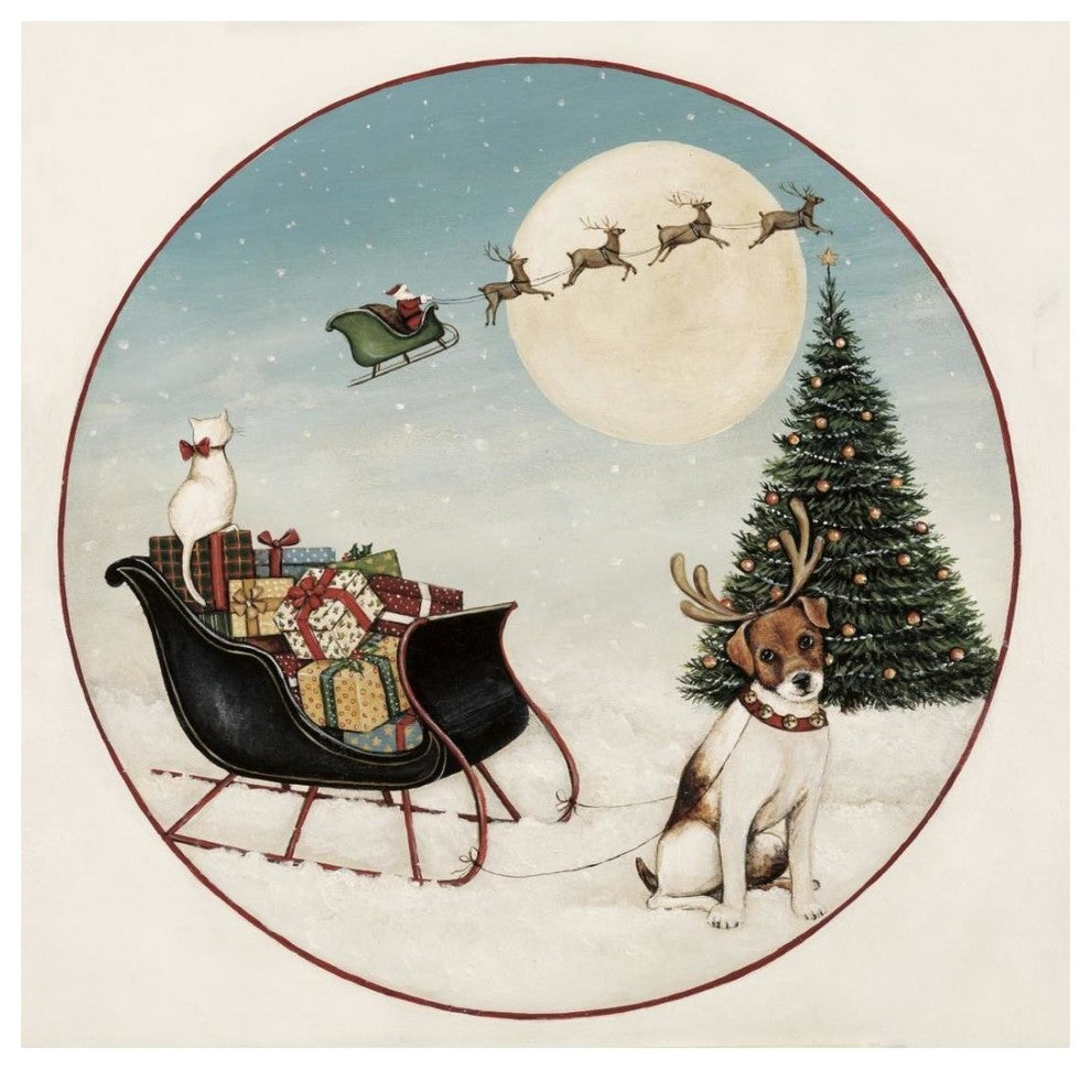 "Merry Lil Sleigh" Digital Paper Print by David Carter Brown, 26"x26"