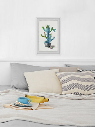 "Little Blue Cactus" Framed Painting Print, 30"x45"