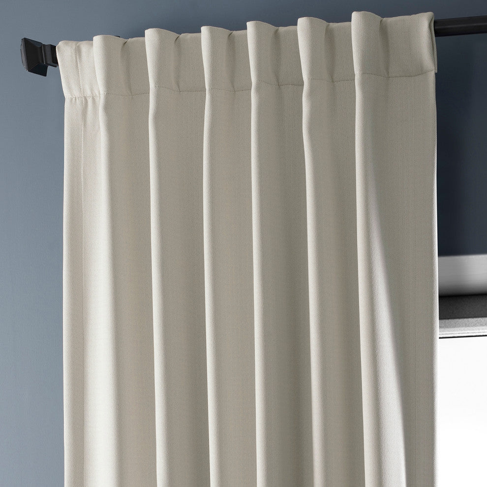 Faux Linen Darkening Curtain Single Panel, Birch, 50"x120"