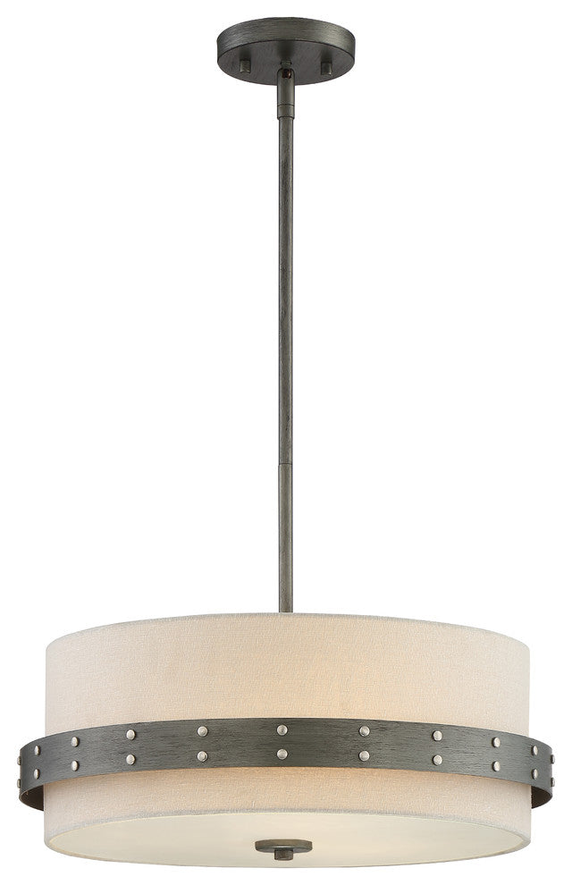 Garrett 3-Light Pendant, Weathered Iron
