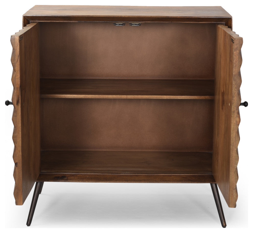 Burlington Mid-Century Modern Handcrafted Mango Wood Sideboard