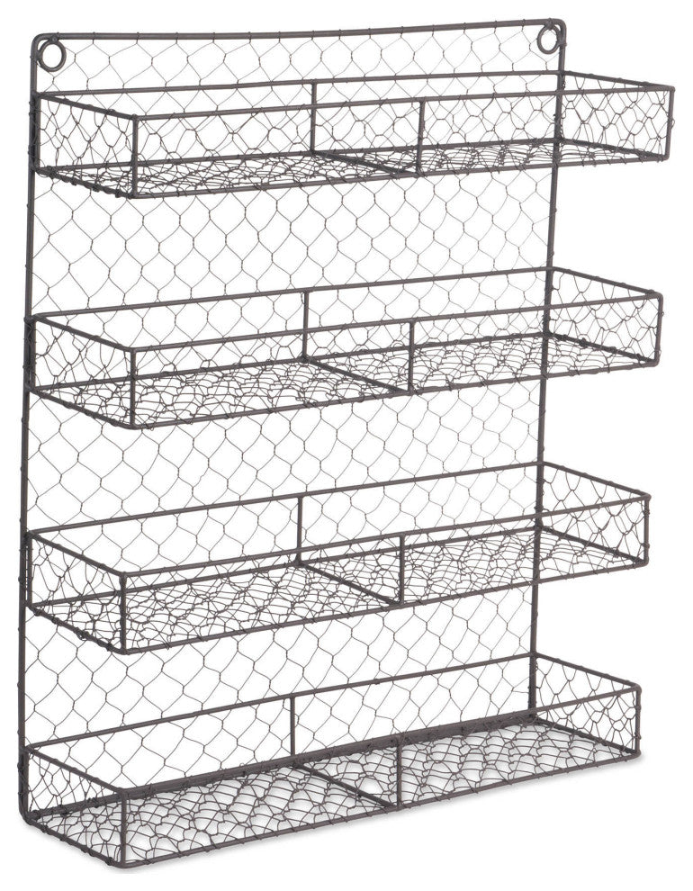 Double Wide 4 Row Chicken Wire Spice Rack