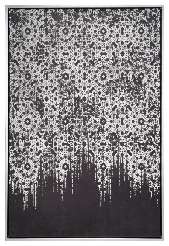 Wall Art, Canvas, Silver, Black, Living Lounge Cafe Hotel Lobby Hospitality