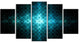 Blue Flash of Light on Radar, Contemporary Wall Art Canvas, 60"x32", 5 Panels
