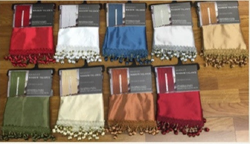 Bridget 5 Piece Curtain Set with Beaded Austrian Valances, Silver