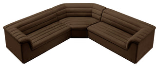 Cascade Upholstered Modular Sofa, Brown, Velvet, Corner Sectional