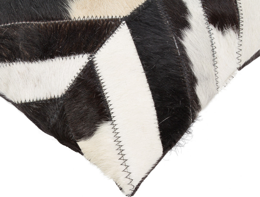Torino Chevron Pillow, Black/Natural, 12"x20"