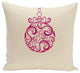 Fancy-Bulb, Decorative Holiday Print Pillow, Ivory And Cream, 26"x26"