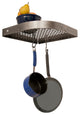 Handcrafted Large 16" Corner Wall Pot Rack w 12 Hooks Hammered Steel
