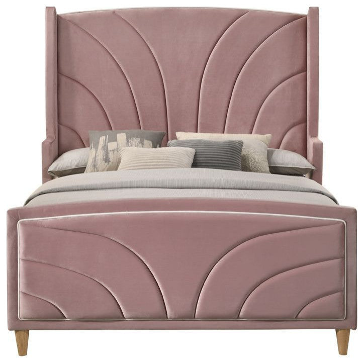 ACME Salonia Queen Bed, Pink Velvet