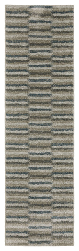 Alistair Multi Striped Teal/ Grey Indoor Area Rug, 2'3"x7'6"